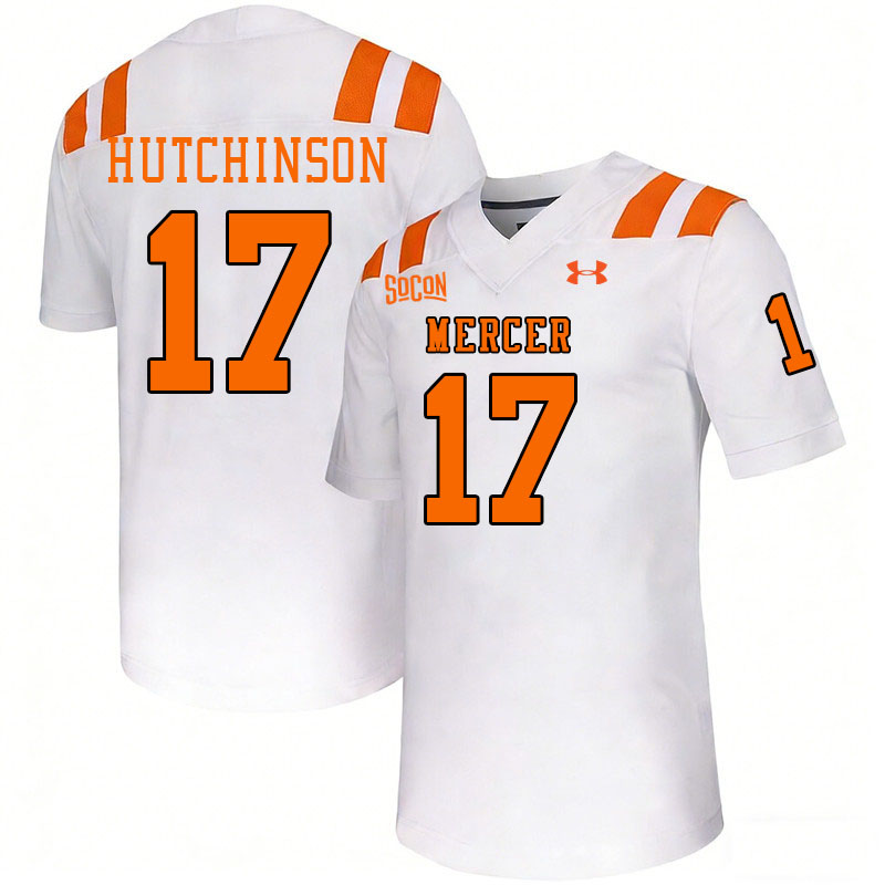 Mercer Bears #17 Kaleb Hutchinson College Football Jerseys,Uniforms Stitched-White